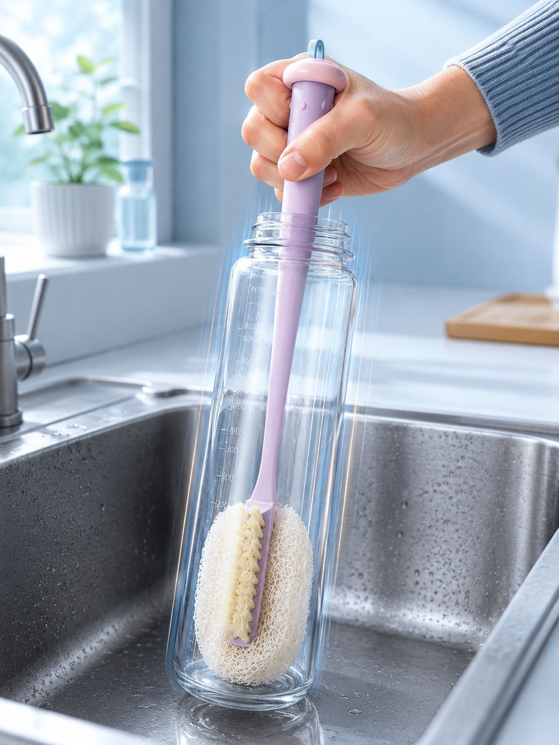 JMY-3-in-1 Long Handle Water Cup Cleaning Brush