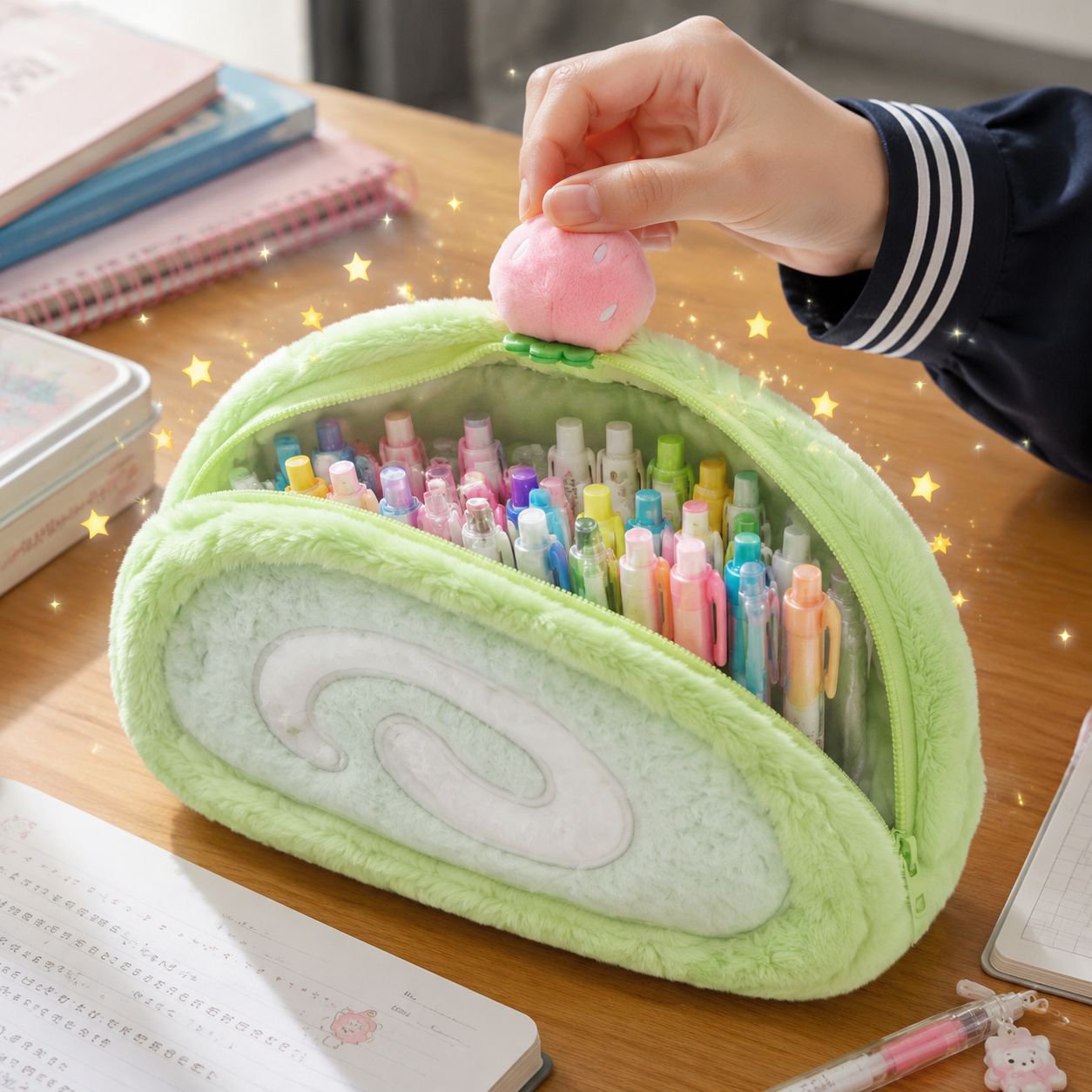 大容量学生用鉛筆と文房具収納バッグ、ぬいぐるみ収納バッグ