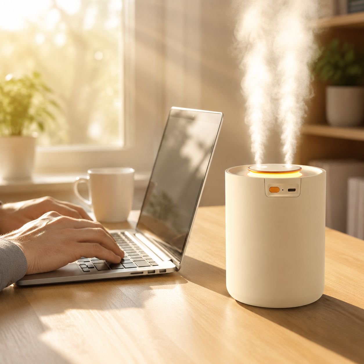 Cute mini double head home office spray humidifier