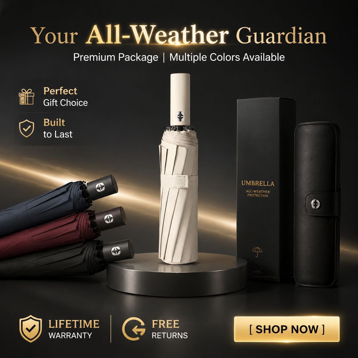 Large Double Automatic Three-Fold Umbrella, Sunshade and UV Protection