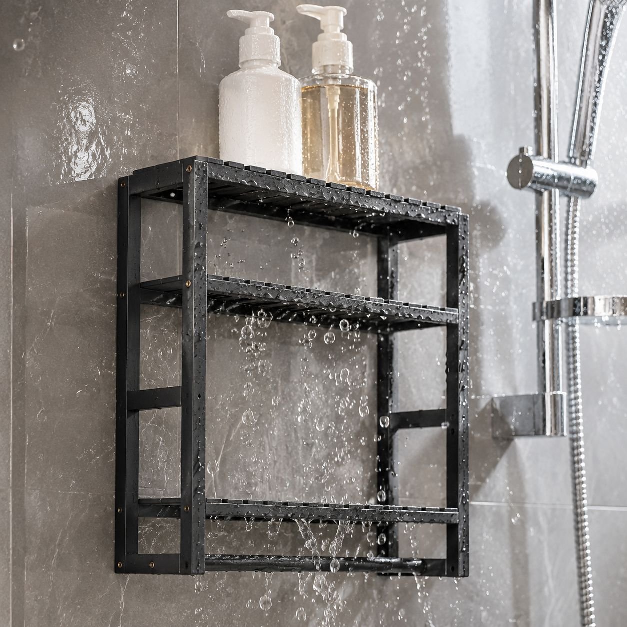 Universelles Regal für Bad und Küche aus Holz