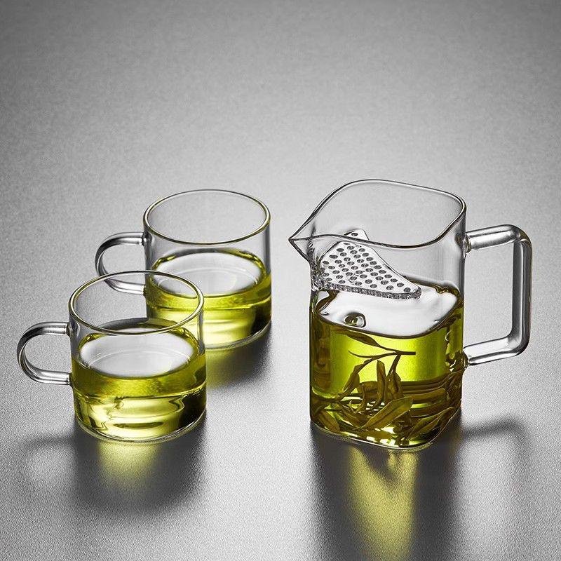 厚玻璃茶濾分茶壺綠茶茶具
