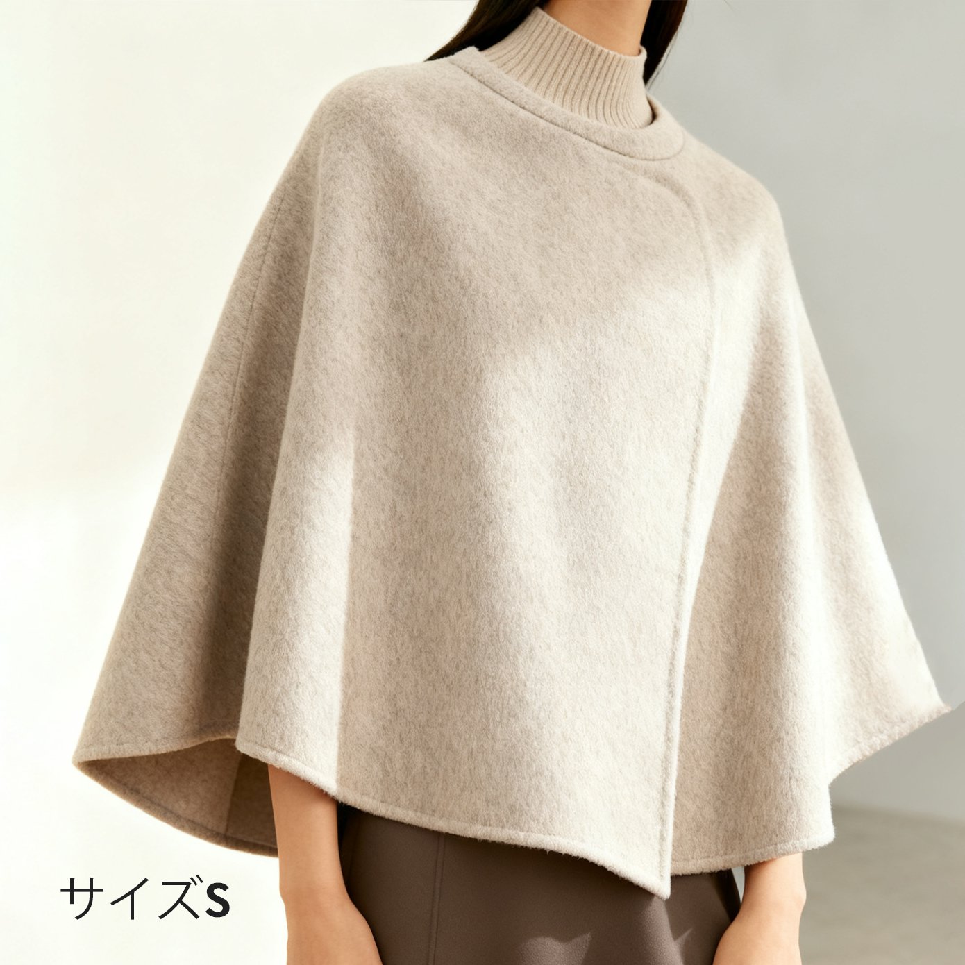 ライトキャメルショール　秋ファッション