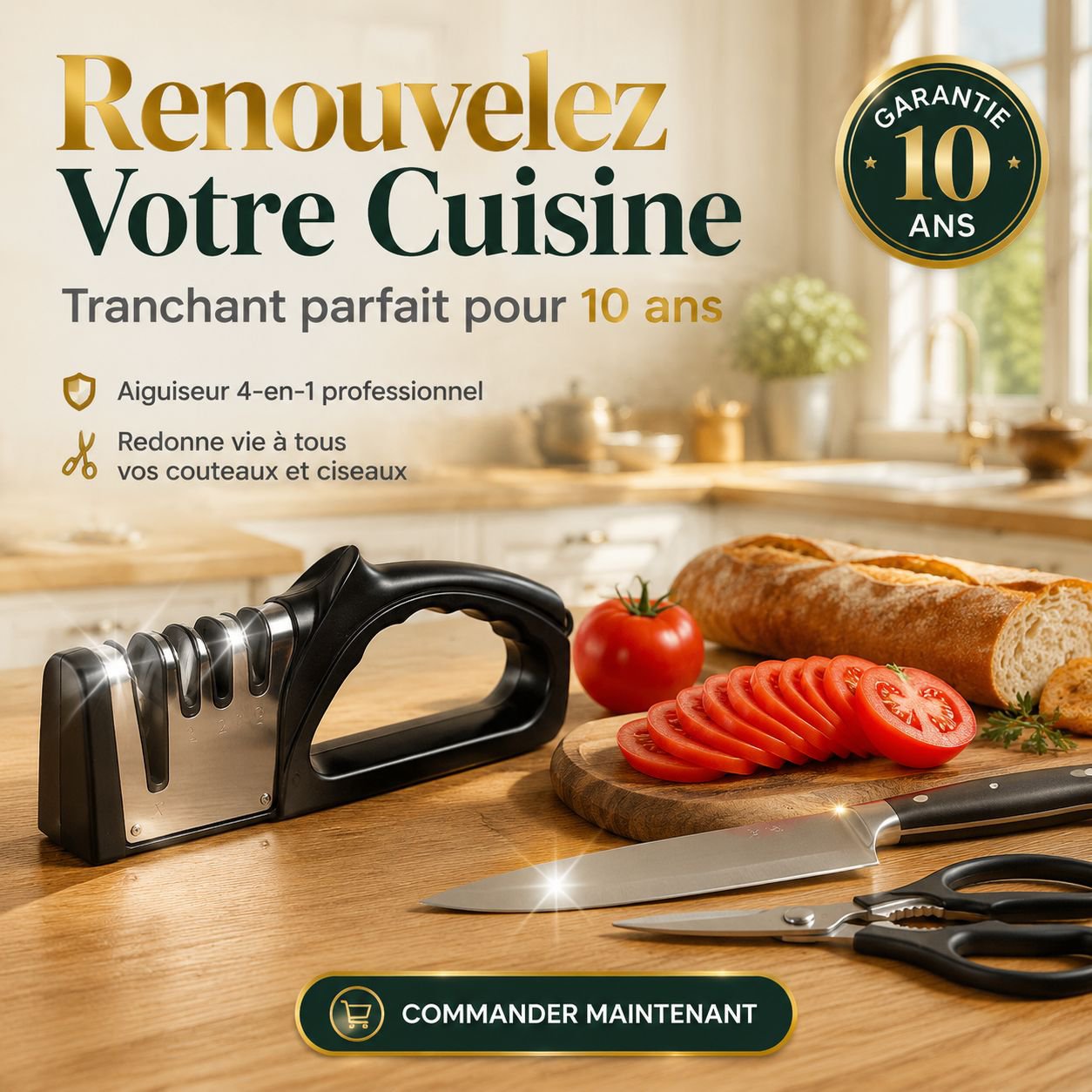 Aiguiseur de couteaux multifonction