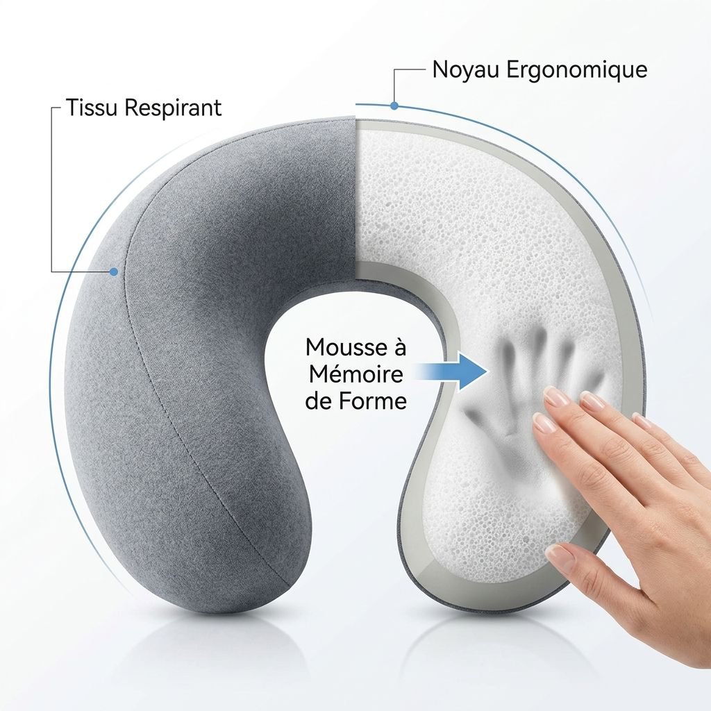 Oreiller de soutien cervical en forme de U