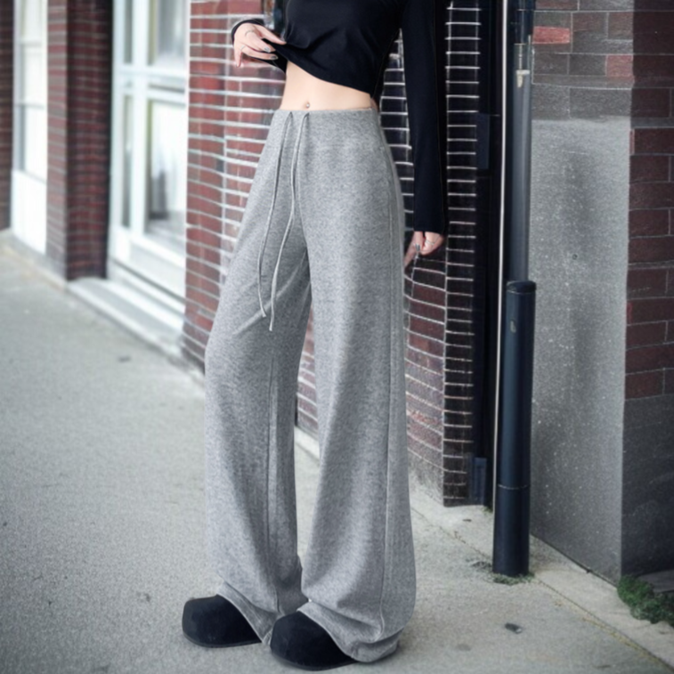 와이드 와이드 팬츠 여 쁘띠 소프트 하이웨스트 날씬해 보이는 팬츠 스커트 봄가을 드롭 와이드 팬츠