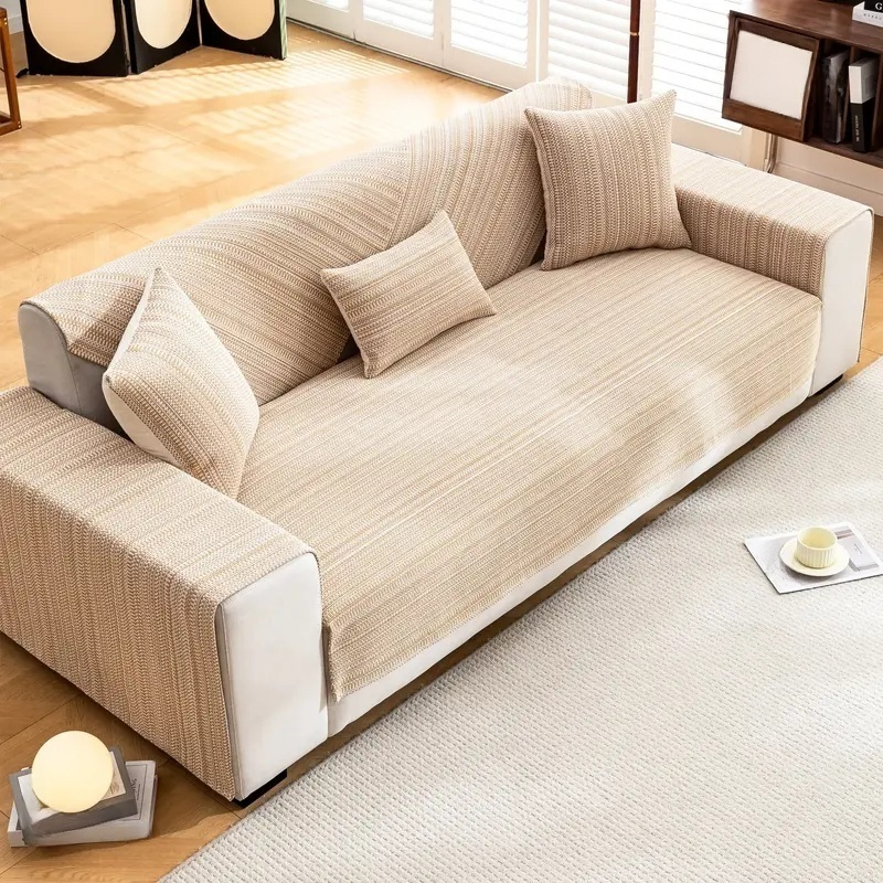 新スタイル三人掛けソファクッションセット 綿麻 厚手 耐久性ソファカバー