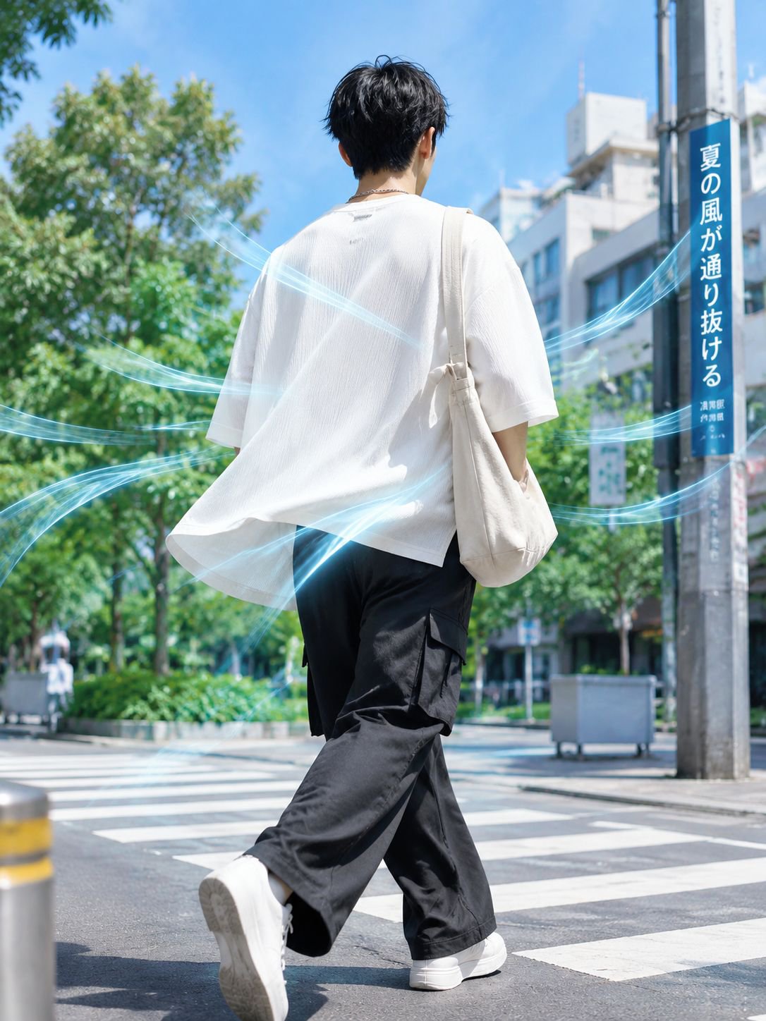 個性的なデザインのメンズパッチワークTシャツ
