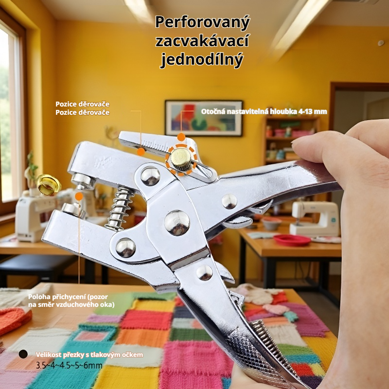 Kombinované kleště na děrování a instalaci průchodek