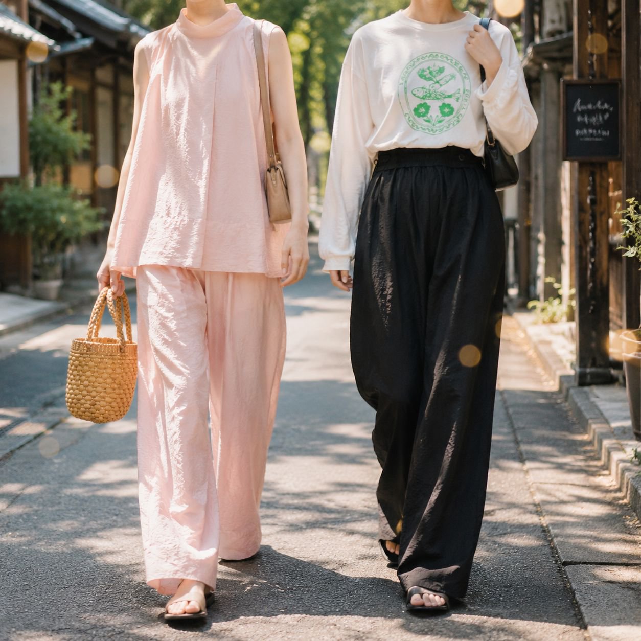 風通しの良い涼しいワイドレッグスーツ、オフィス向けスーツ