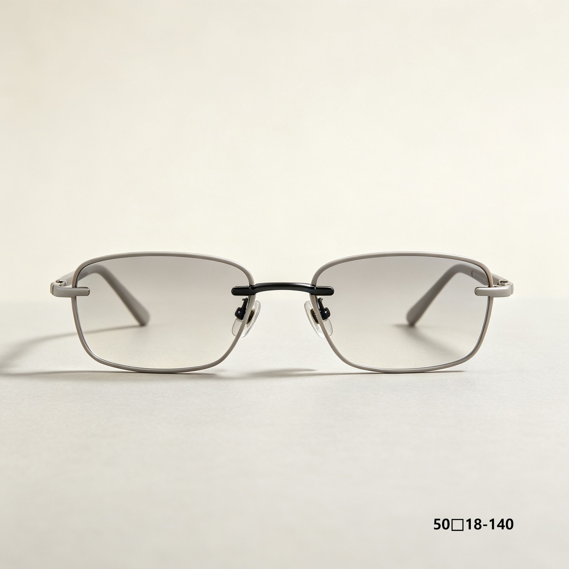 Front view of Light Gray Thin Rim Glasses