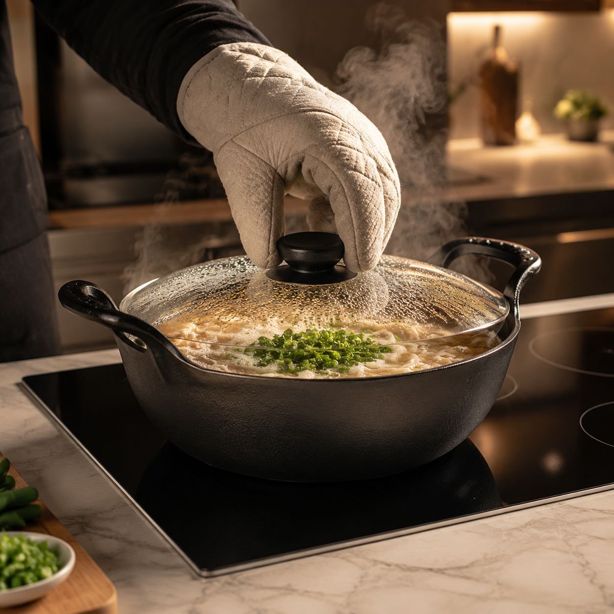 Mini pot Yuanbao en fonte style japonais sur une table