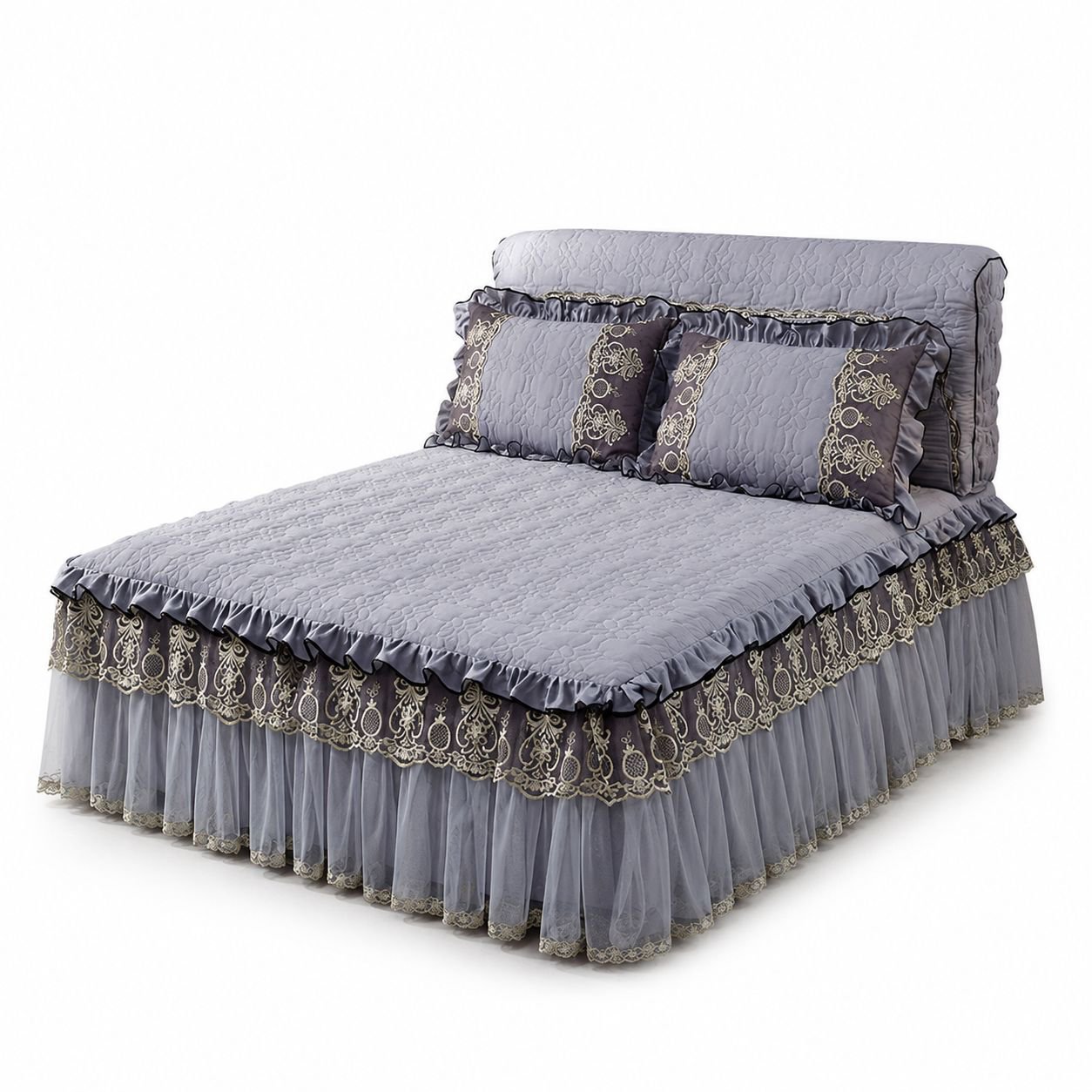 European Style Bed Skirt 3-Piece Set