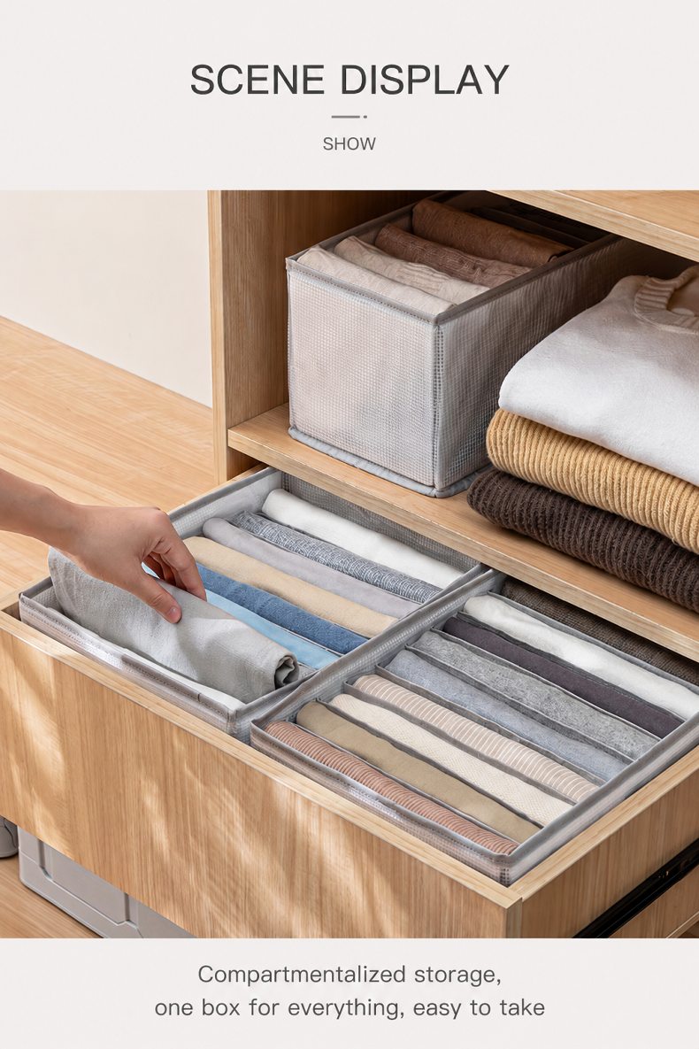 Drawer divider organiser for socks underwear and accessories