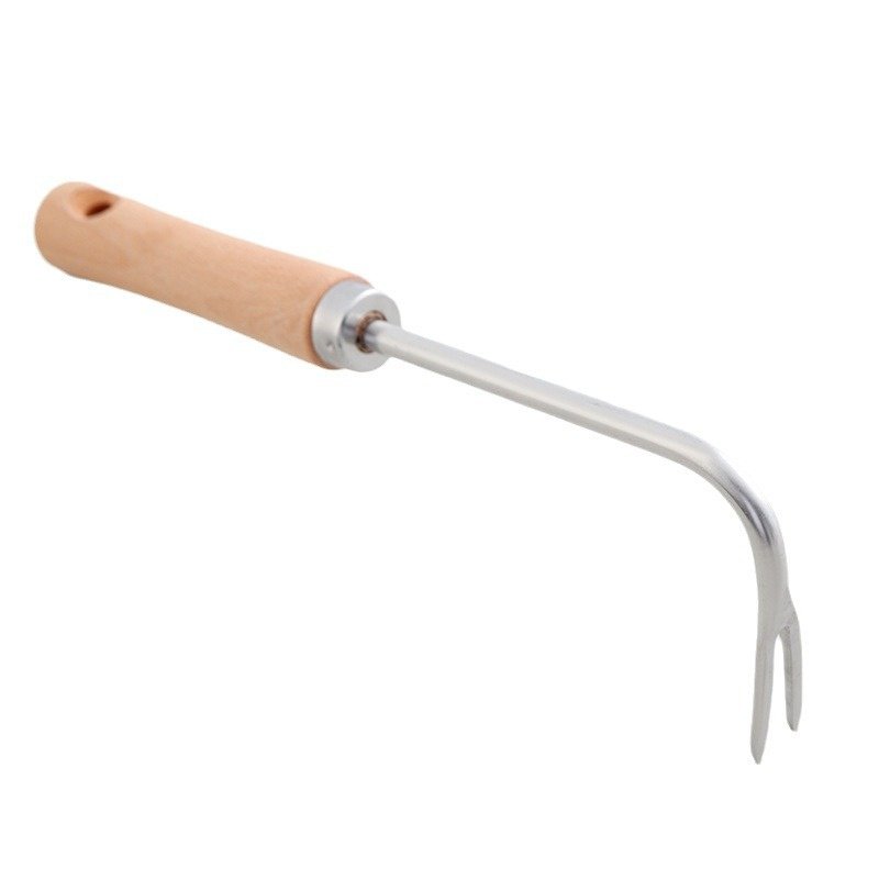 Lightweight farm tools with wooden handles, weeding tools, seedling lifters, stainless steel forks, 