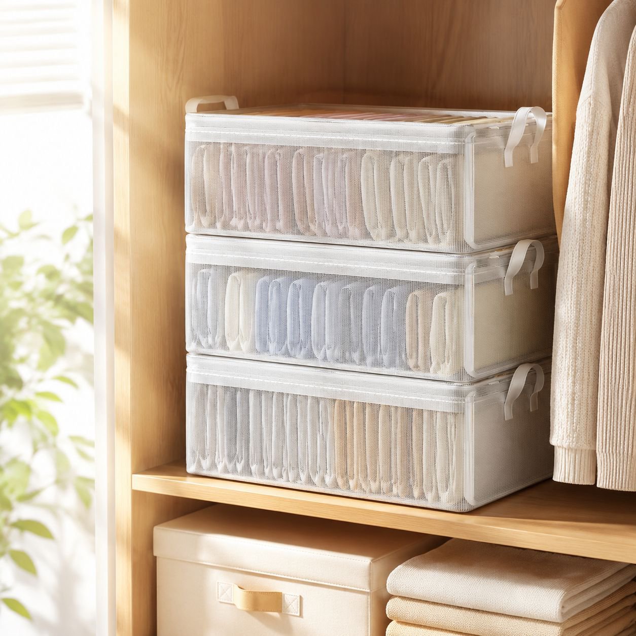 Transparent Layered Clothing Storage Box
