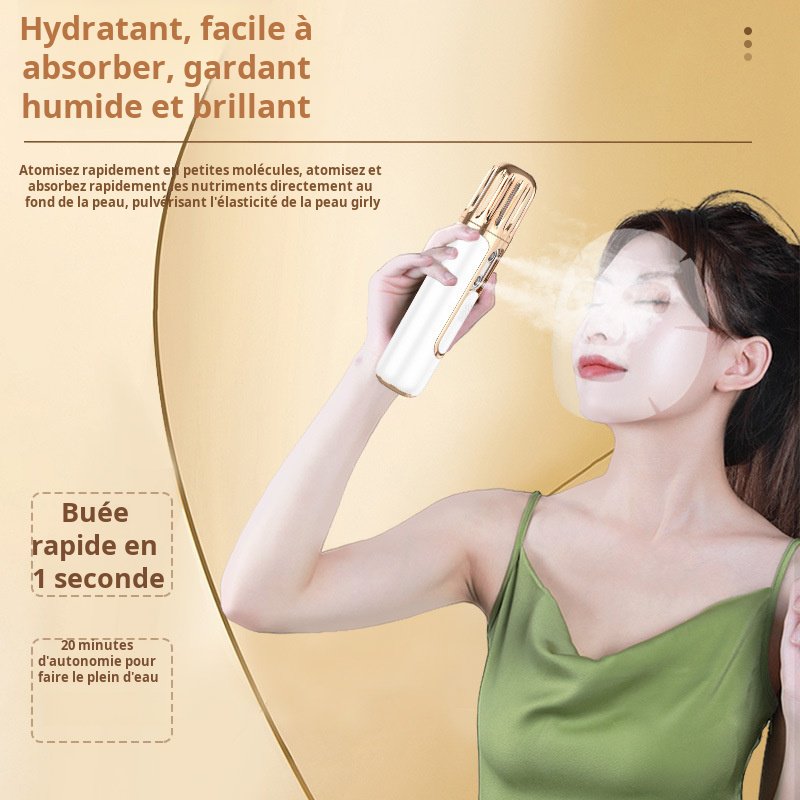 Compteur d'hydratation portatif à double jet nano, compteur d'hydratation à double trou, humidificat