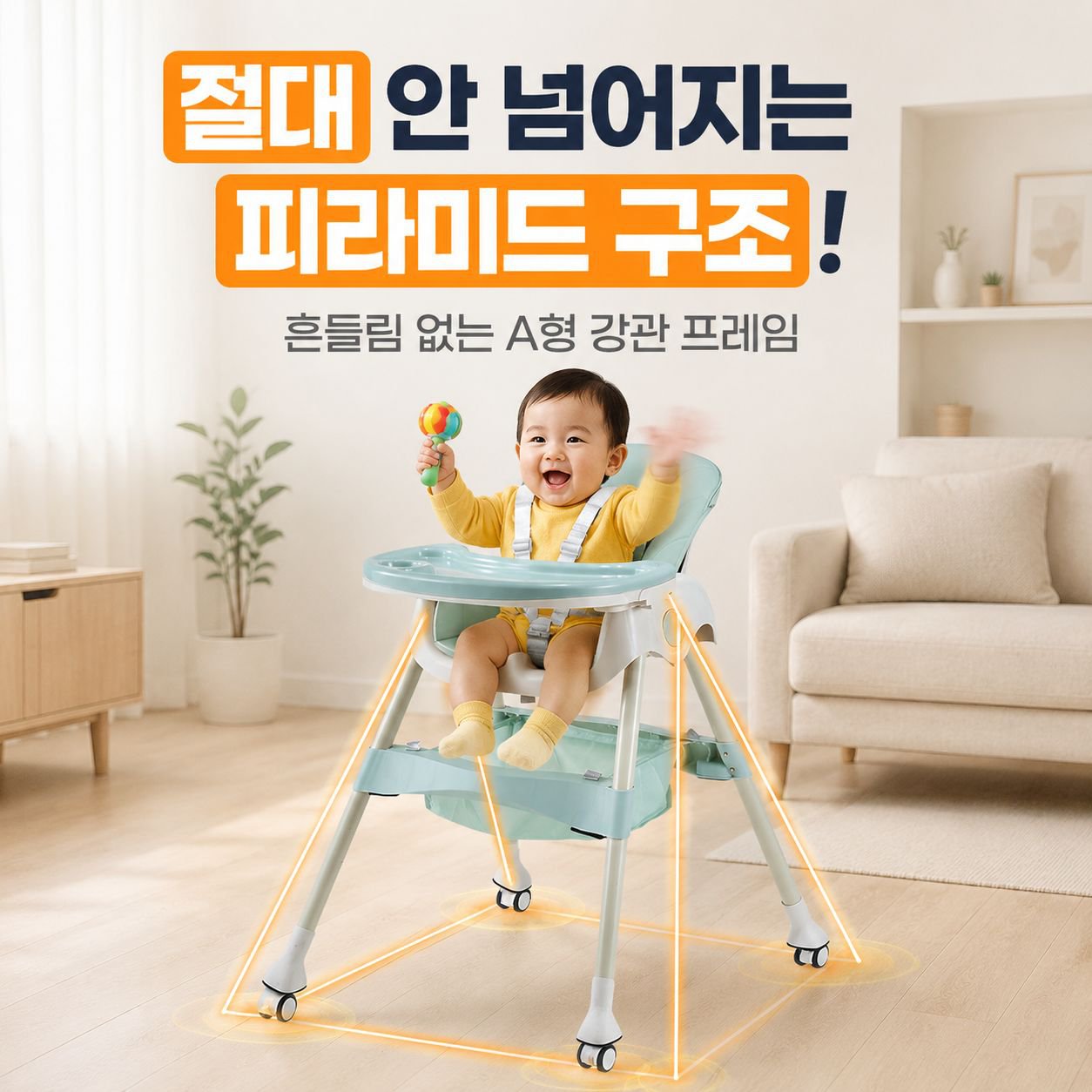 아기 가정용 접이식 식탁의자 다단계 조절 어린이 식사 의자