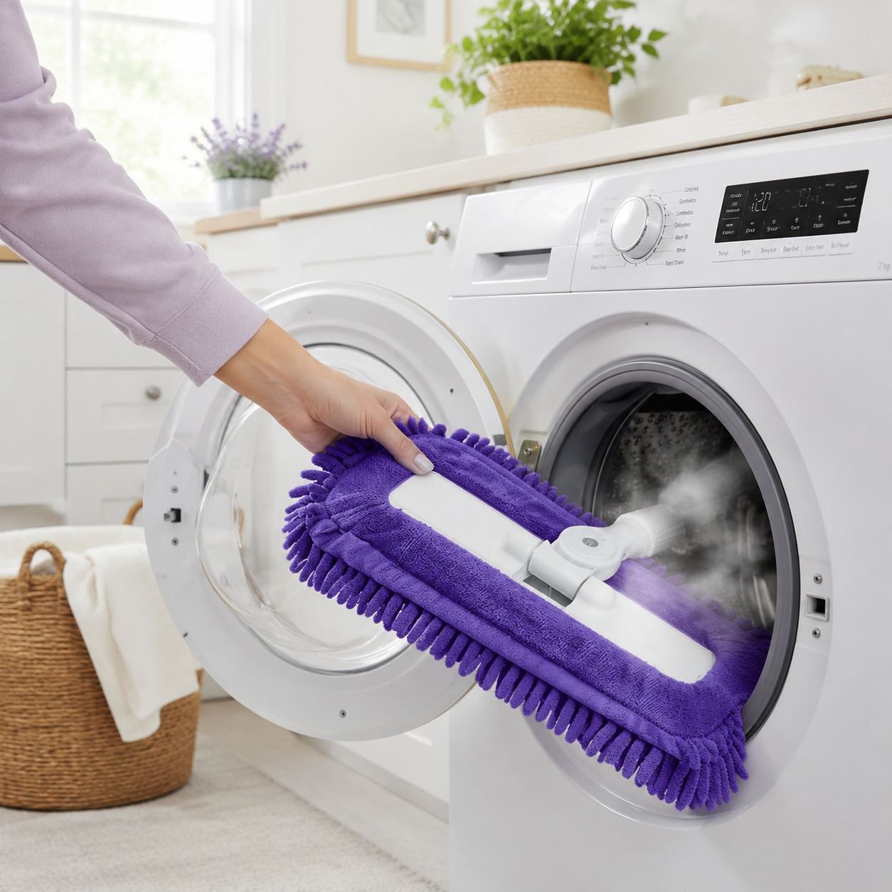 Long handle mop for reaching distant spots
