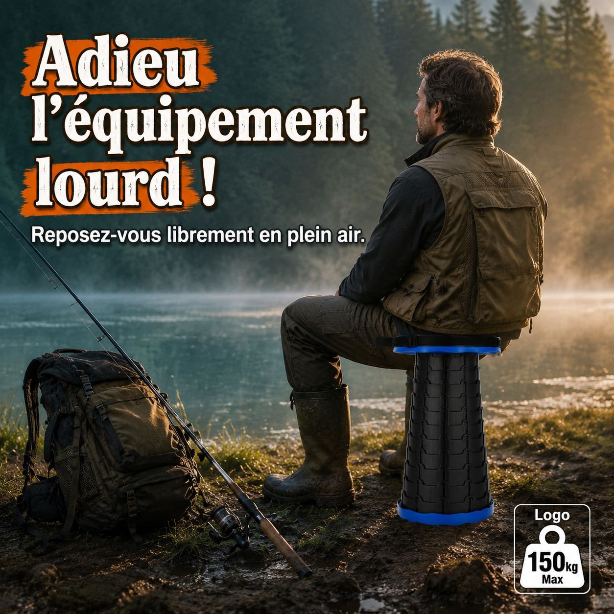 Tabouret pliant arc-en-ciel portable