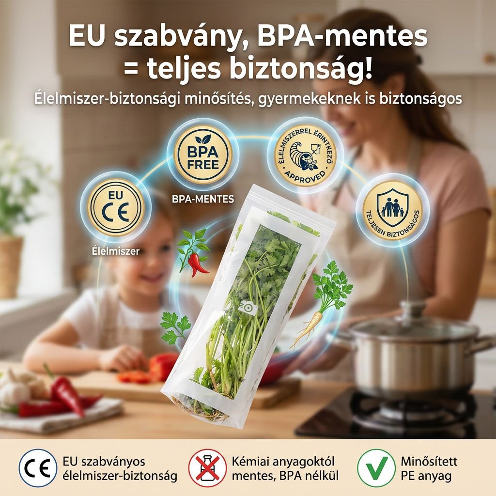 Vastag, bordázott, önzáró élelmiszertasak