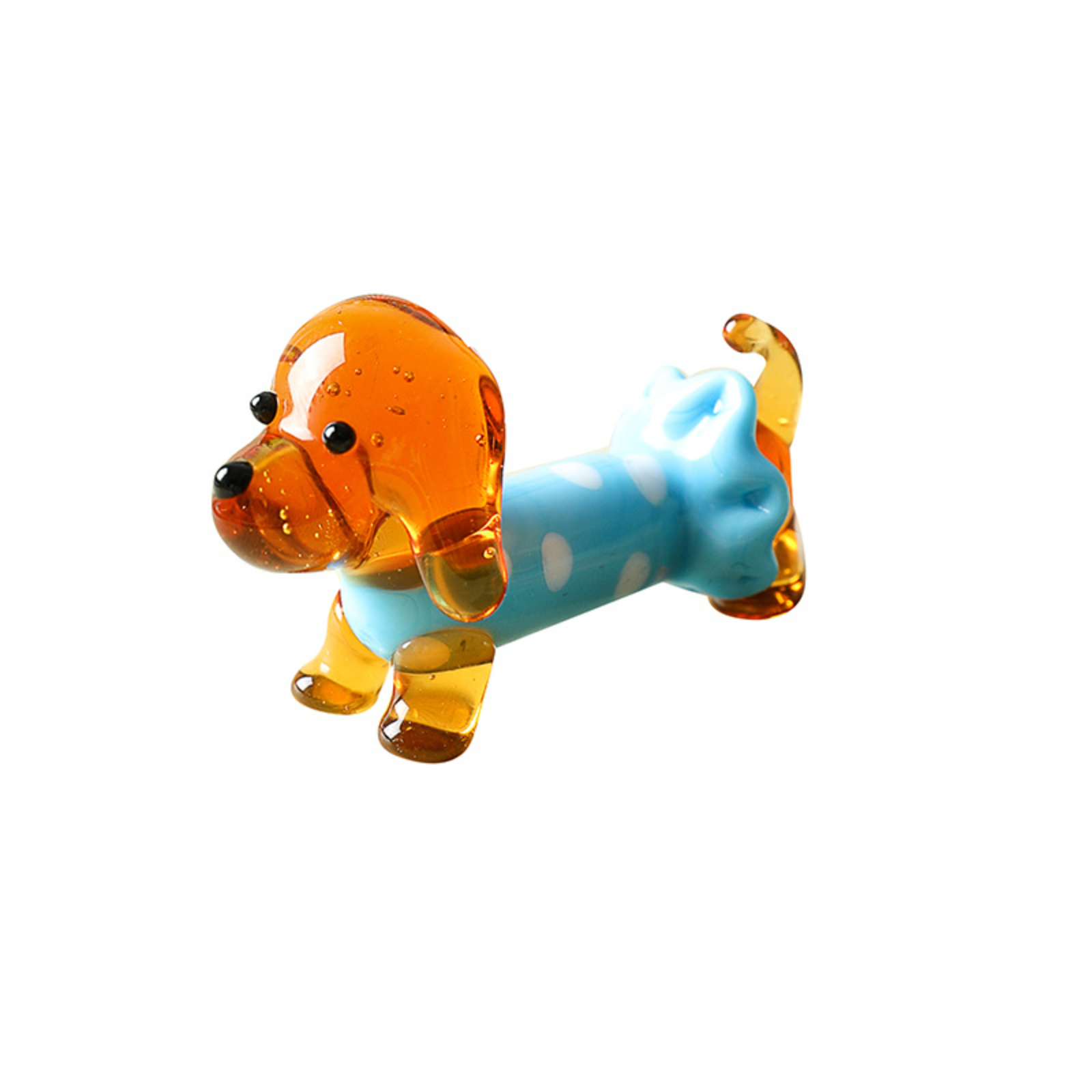 New dachshund glass figurine, various styles of cute Japanese cartoon dog desktop ornaments.