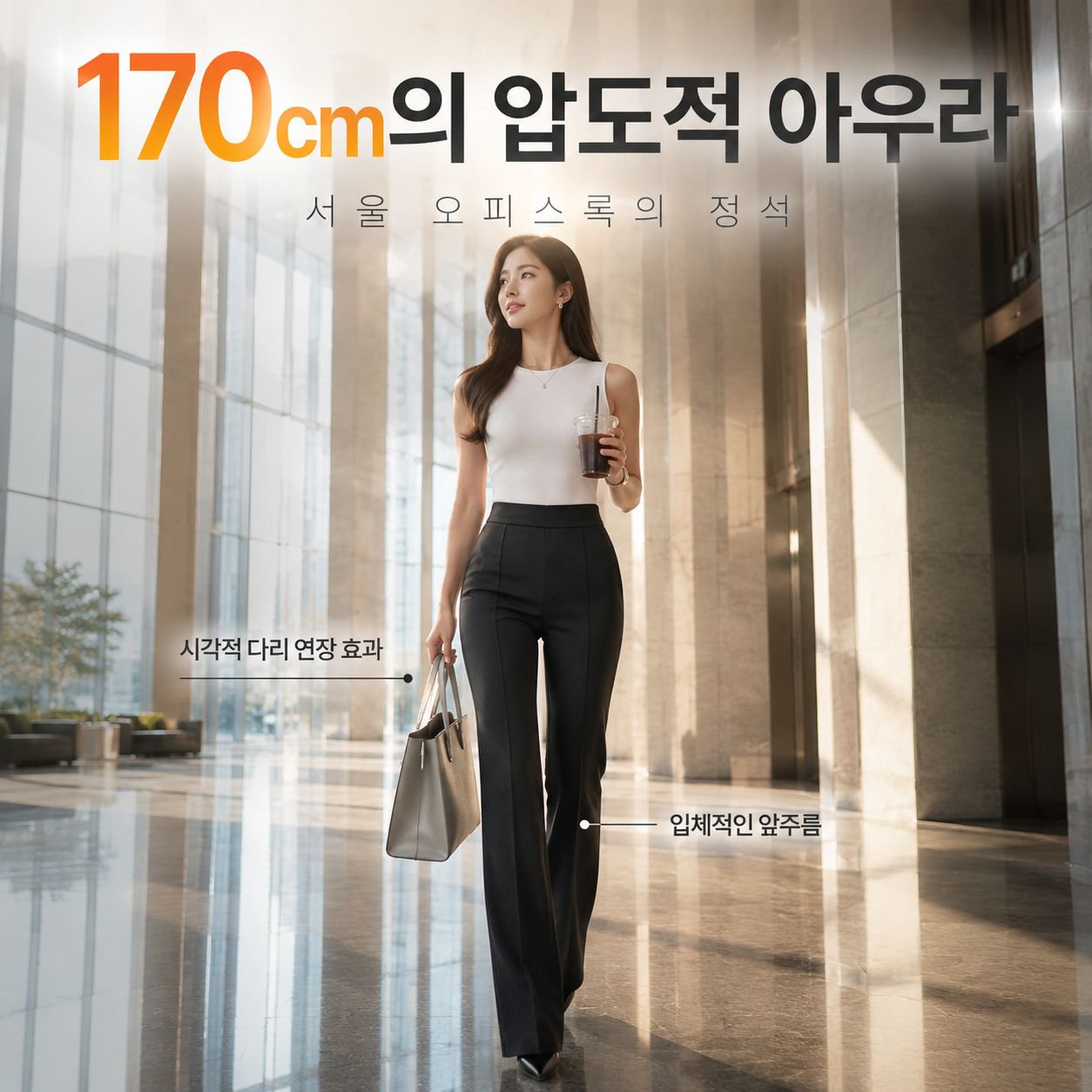 여성 캐주얼 세미부츠컷 와이드 팬츠 데일리 통근룩