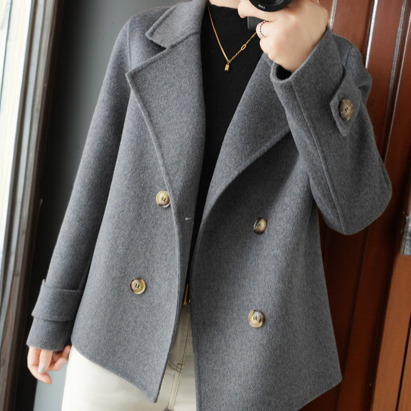 ツイードジャケット ショートコート 秋冬コート ルーズツイードジャケット