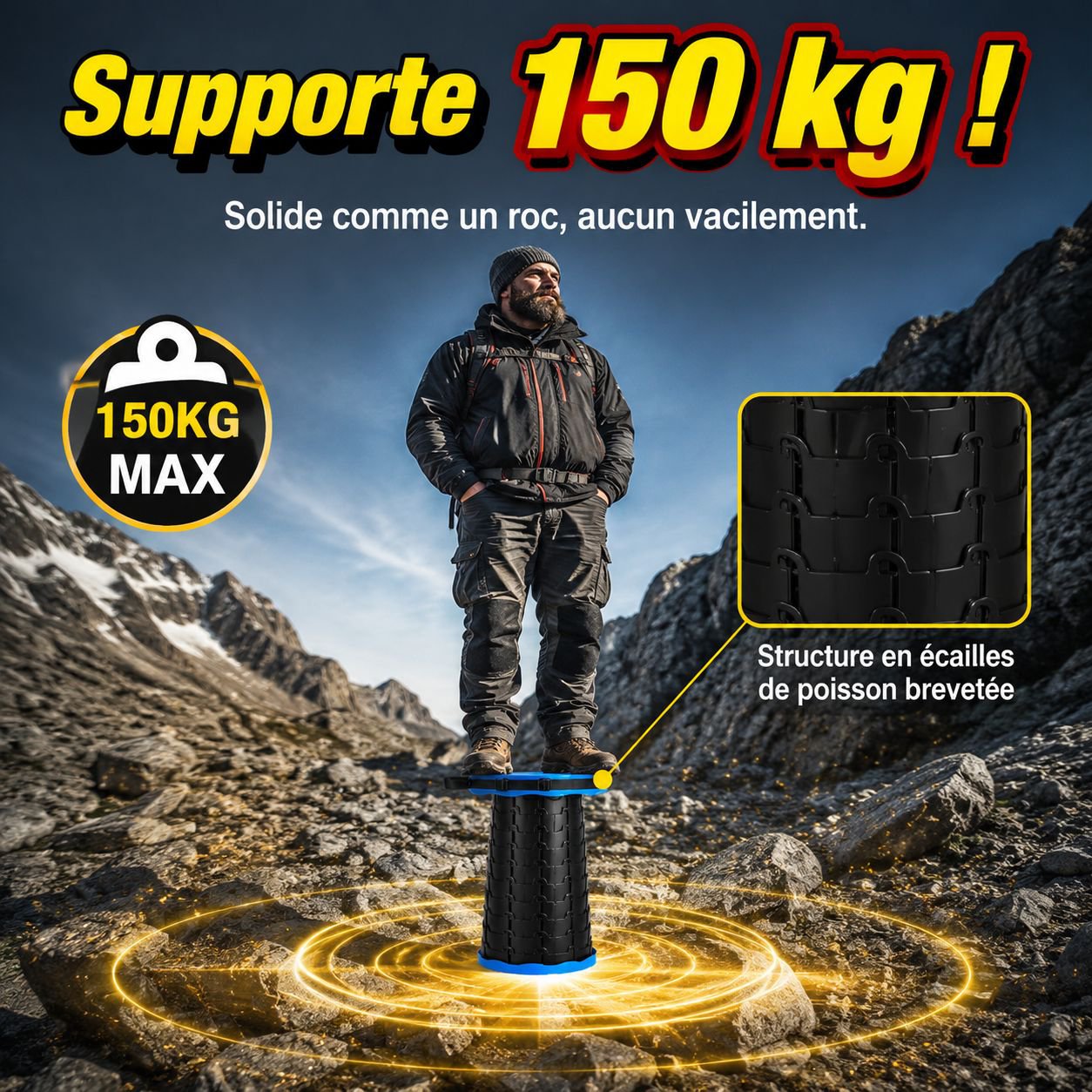 Tabouret pliant arc-en-ciel portable