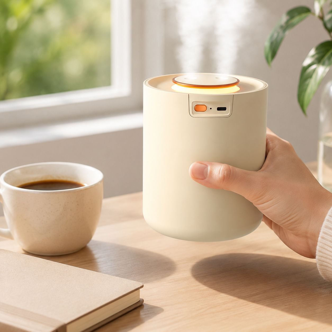 Cute mini double head home office spray humidifier