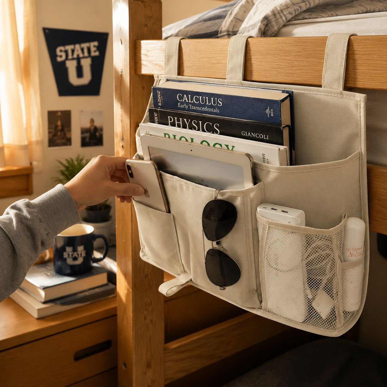 Dormitory storage hanging bags, wall-mounted hanging baskets