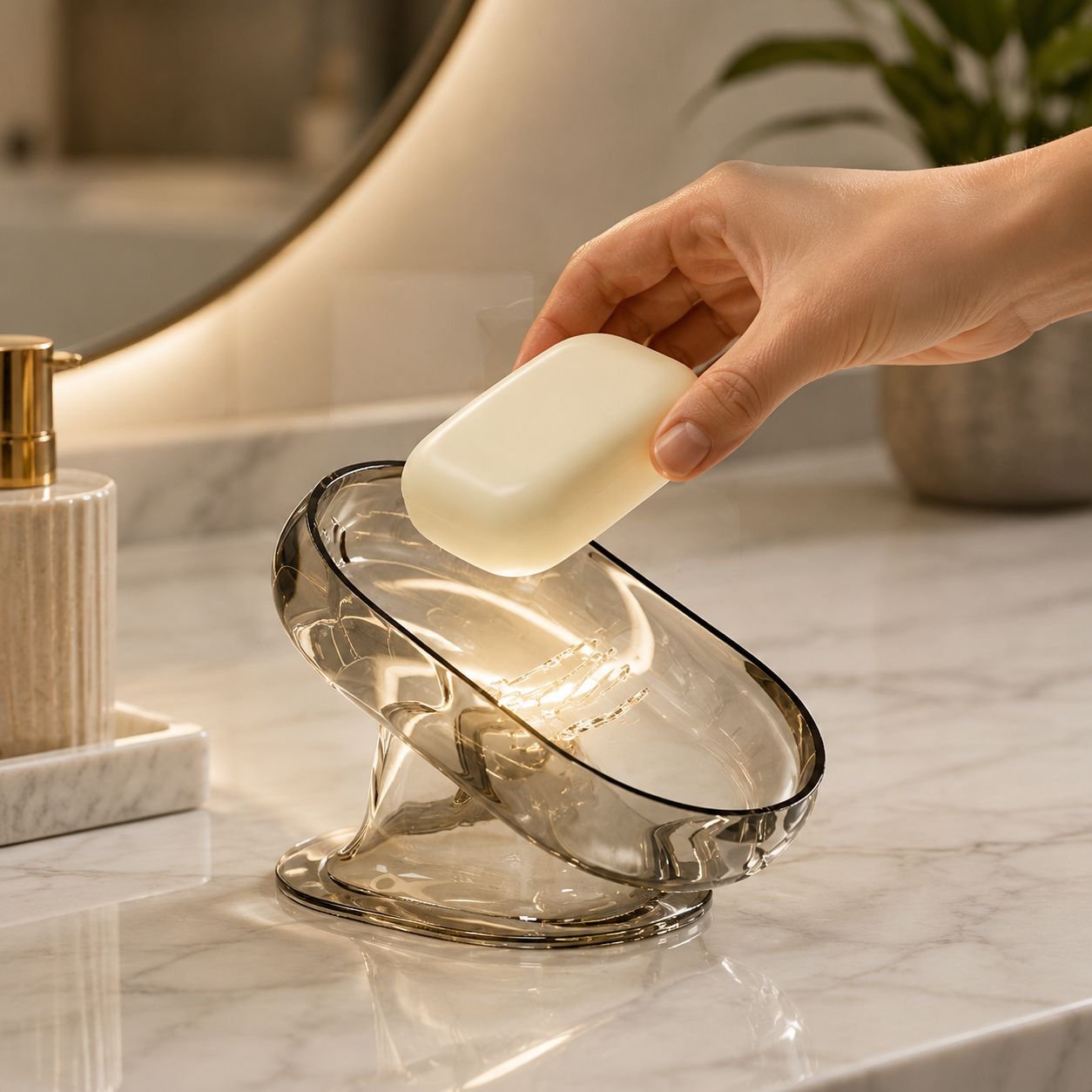 Minimalist soap tray for home bathroom