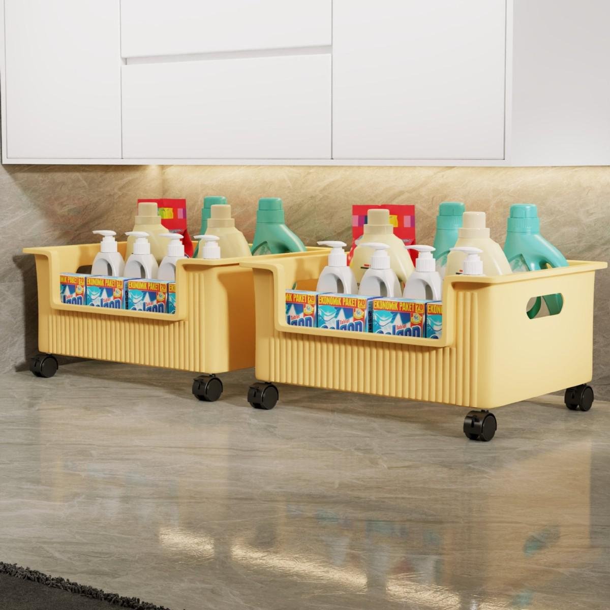 Bathroom cabinet under the shelf toilet sink movable laundry detergent rack balcony washing machine 