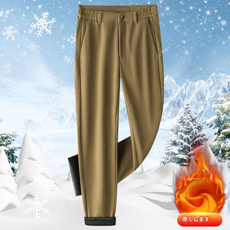 メンズゆったり棒ズボンパンツノンアイロン太いセクションストレートコーデュロイメンズパンツ