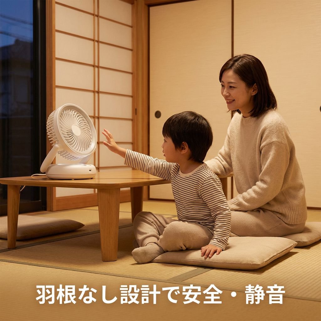 充電式浮遊ファン 大風量デスクファン