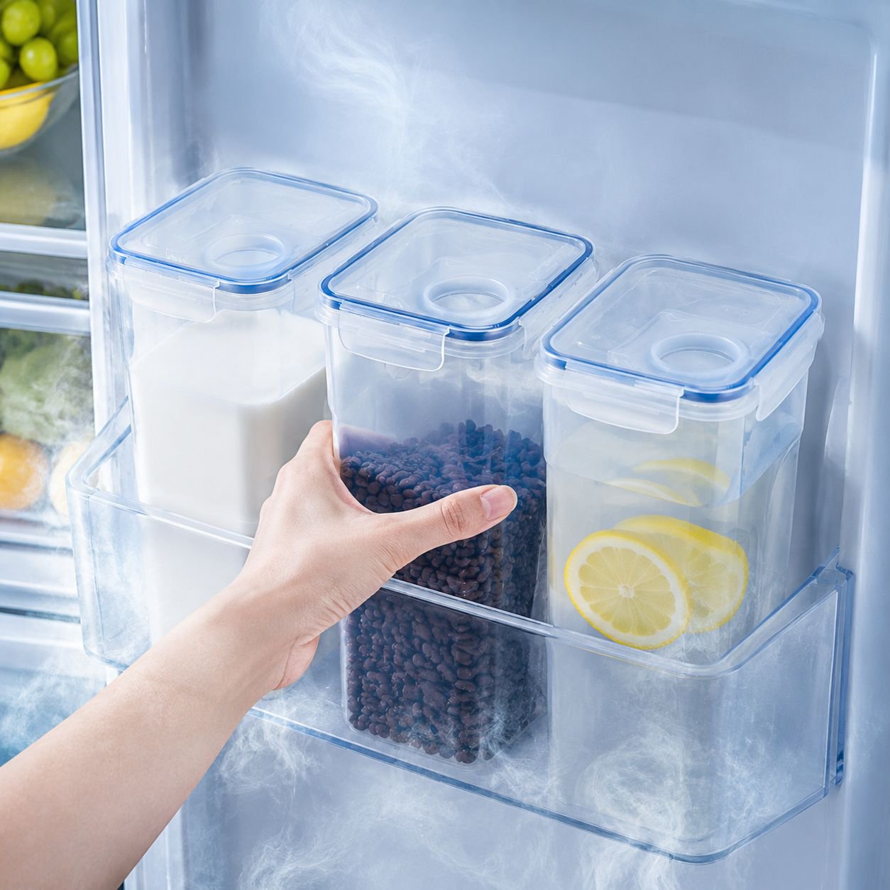 Transparenter luftdichter Vorratsbehälter für die Küche, ideal für Kimchi und Getreide
