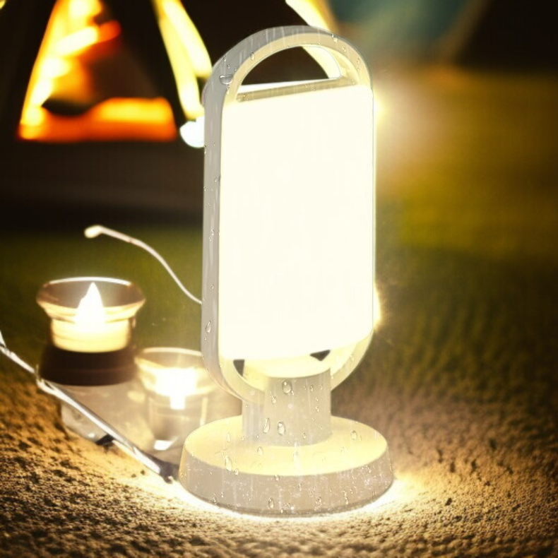 夜市場の屋台周辺を照らす街灯ライト