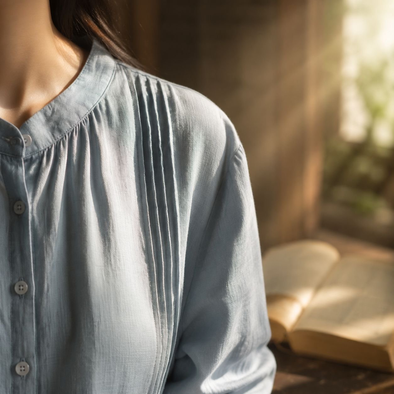 산뜻한 컬러의 여성 블라우스 상세 이미지