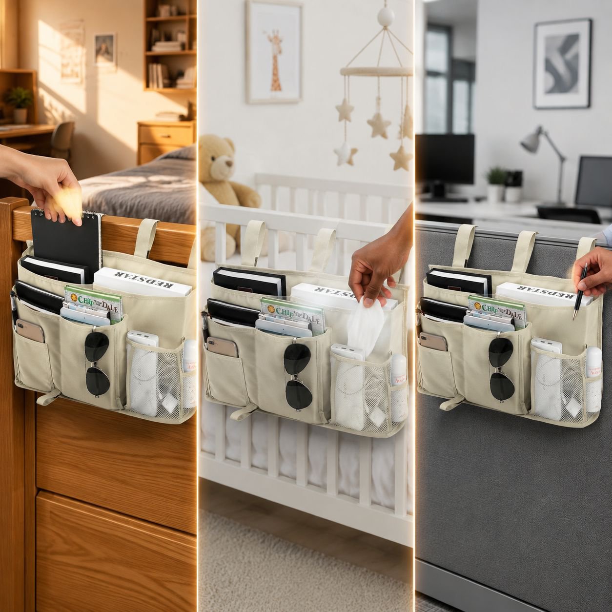 Dormitory storage hanging bags, wall-mounted hanging baskets