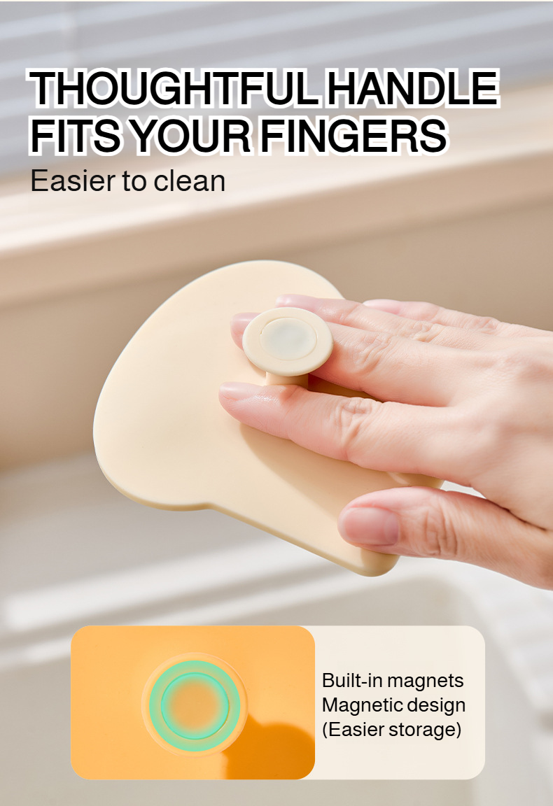 Multi-purpose silicone brush for fruits and vegetables