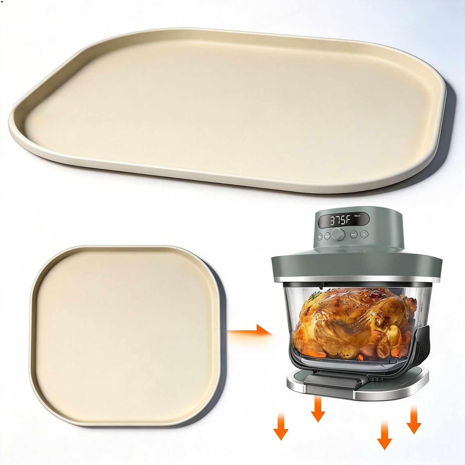 Silicone mat for Ninja Crispi Pro air fryer, high-temperature resistant and heat-insulating mat for 