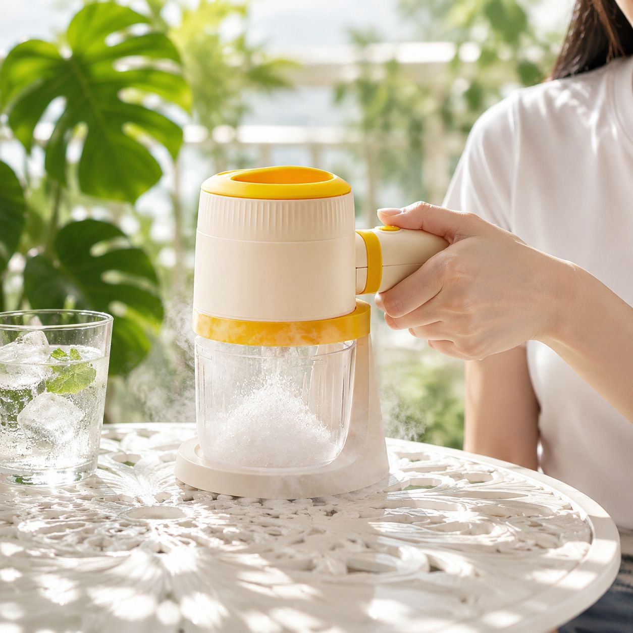 夏のパーティーでかき氷を使う様子