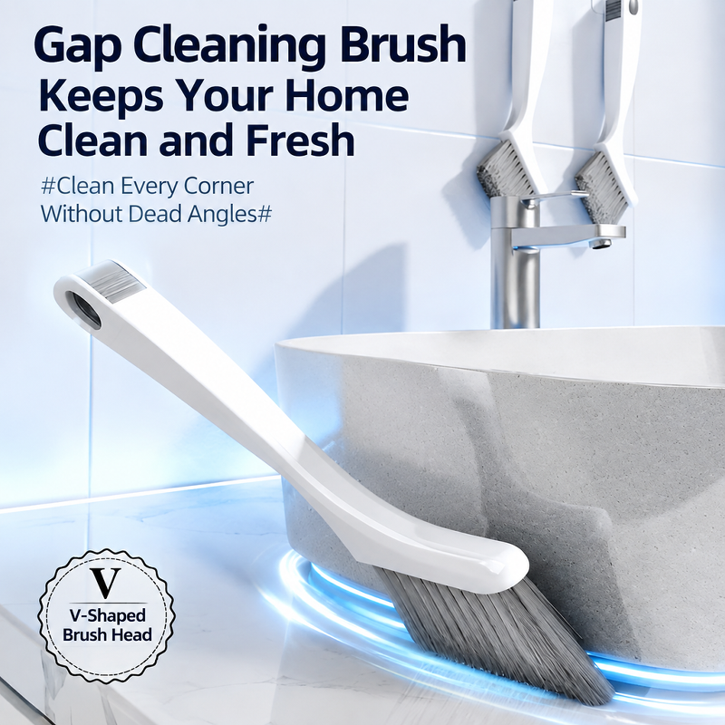 2-in-1 V-shaped brush head for cleaning narrow gaps