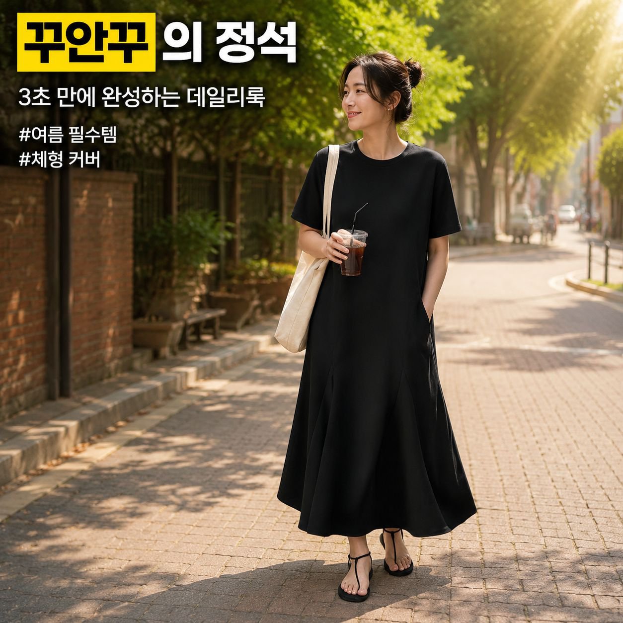 통통녀 슬림핏 무릎 아래 루즈핏 미니 스커트