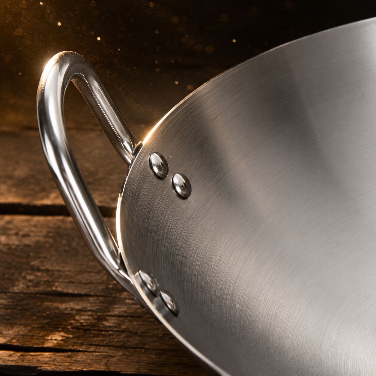 Professional kitchen stainless steel frying pan