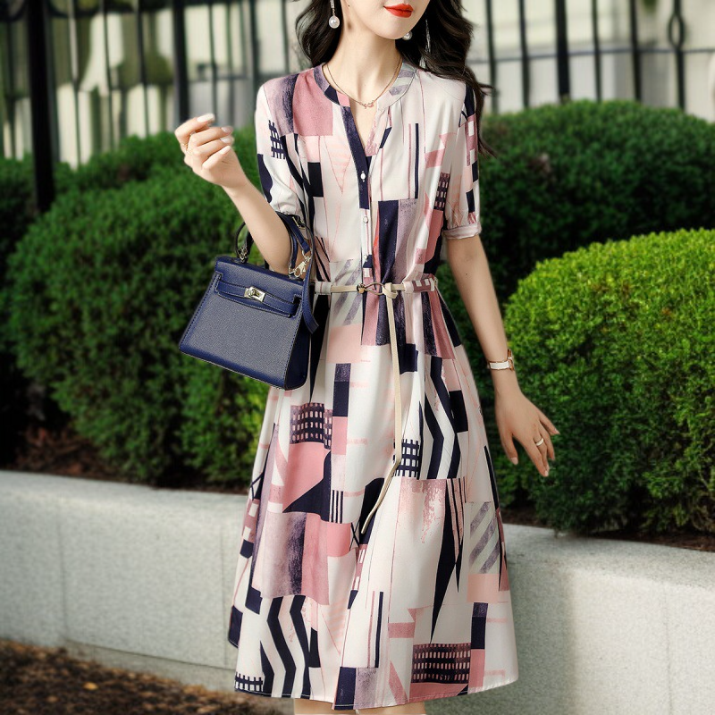 ライトビジネスサマードレス女性 ライト・ラグジュアリー・コミューター・ライト・オールド・レディース・ドレス