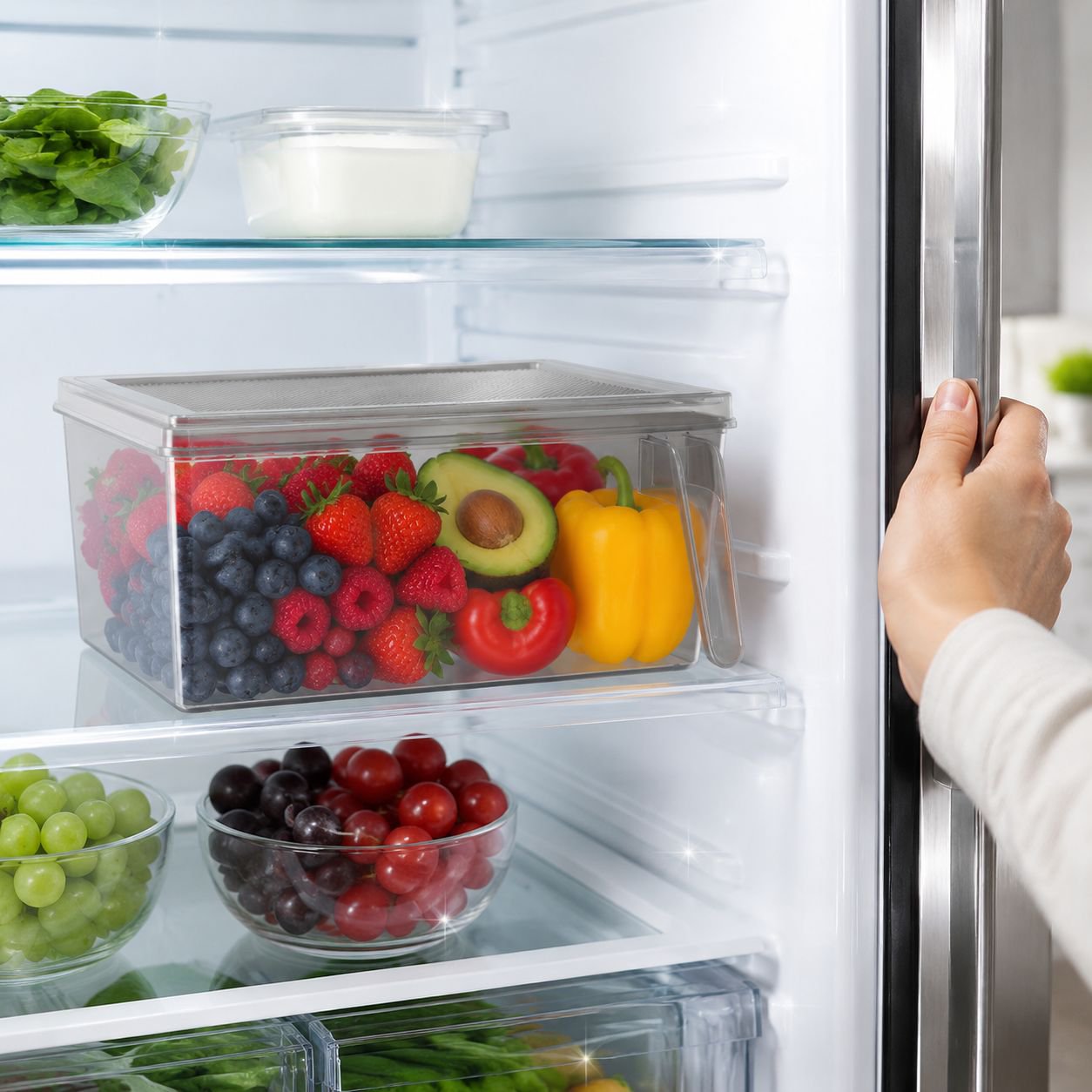 Removable fridge drawer with handle for easy access