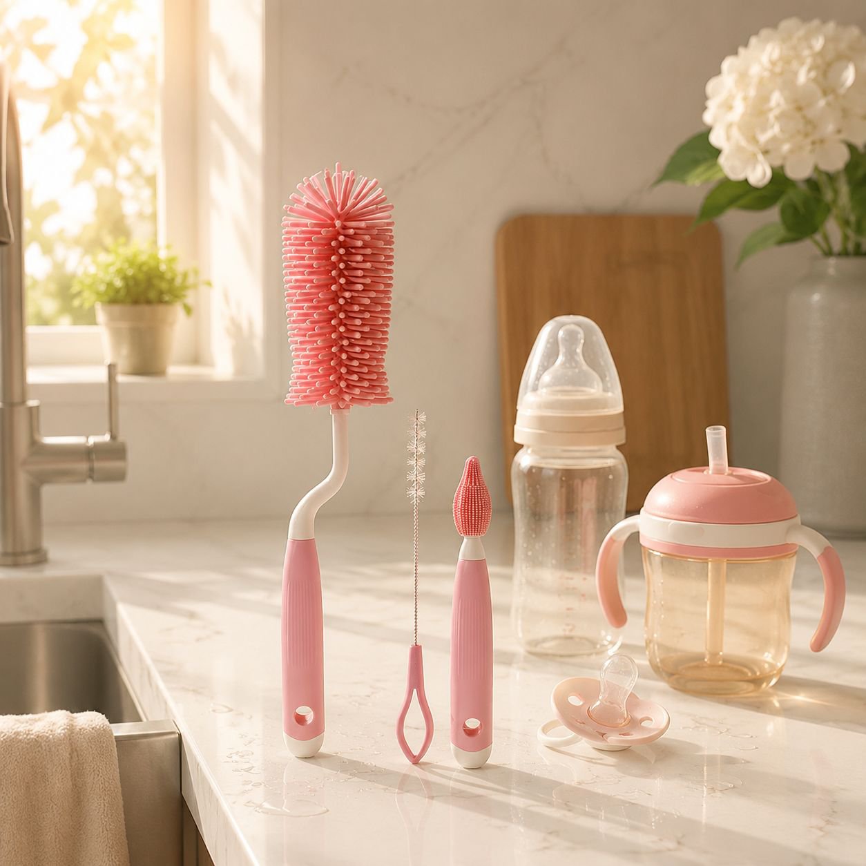 Lot de 3 brosses à gobelet en silicone souple