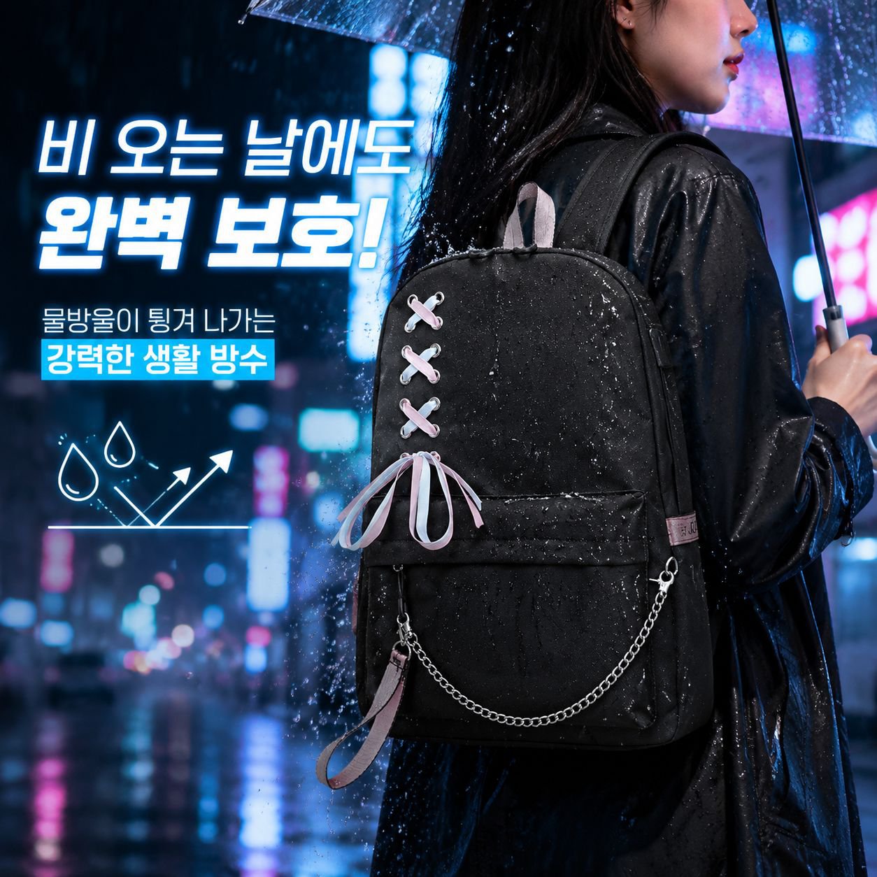 프레피 스타일 옥스포드 백팩, 학생 및 일상용에 적합