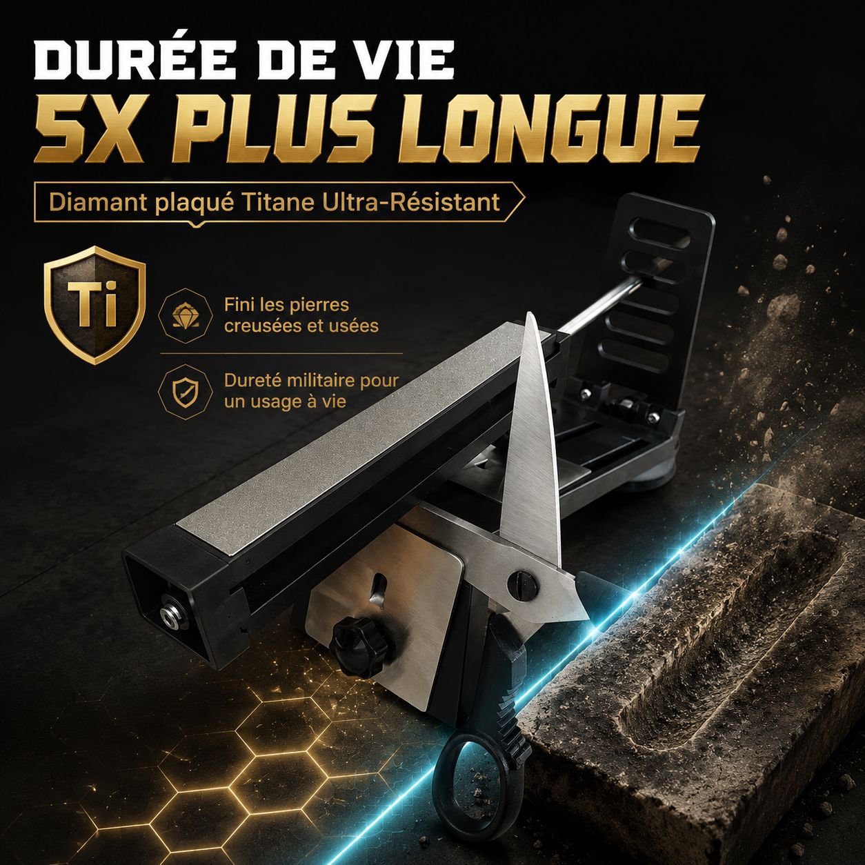 Aiguiseur de couteaux à angle fixe pour cuisine domestique